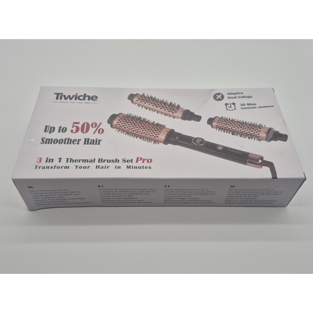 Thermal Brush Set, 3-in-1 Non-Blowing Heated Round Brush with Adjust Temp